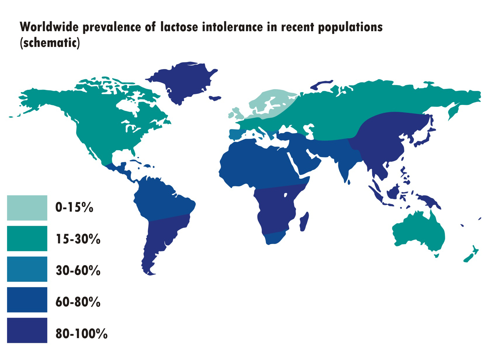 pays concernés par l'intolérance au lactose