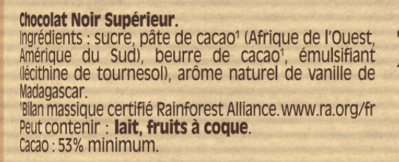 Etiquette composition chocolat noir